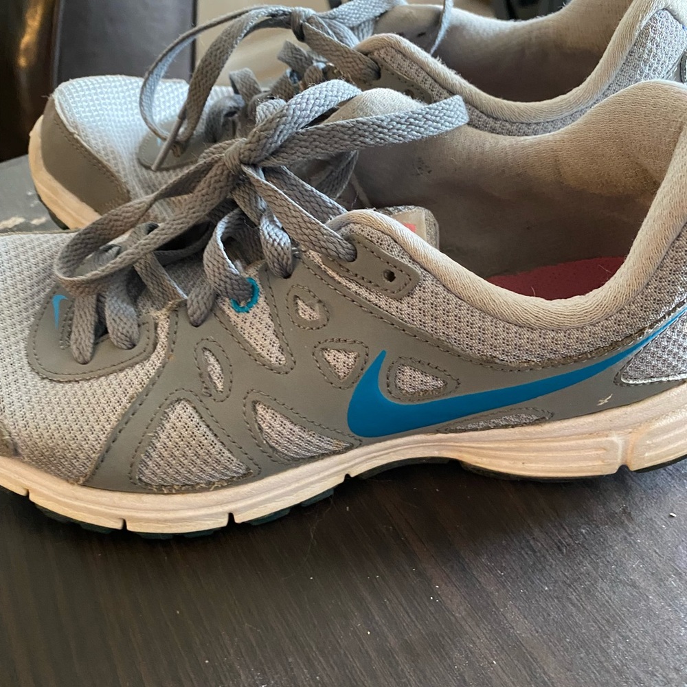 Great condition Grey and blue Nike! Must go making room for new styles!